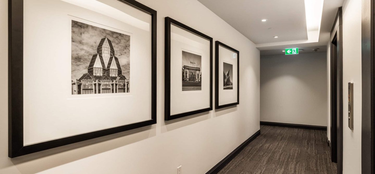 Some curated art pieces displayed in one of the corridor of The Whitney on Redpath.